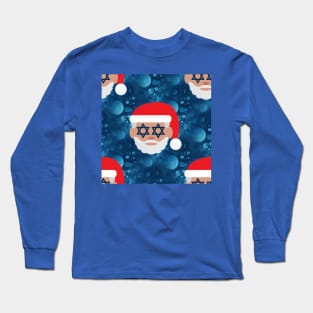 hanukkah christmukkah santa claus emoji Long Sleeve T-Shirt